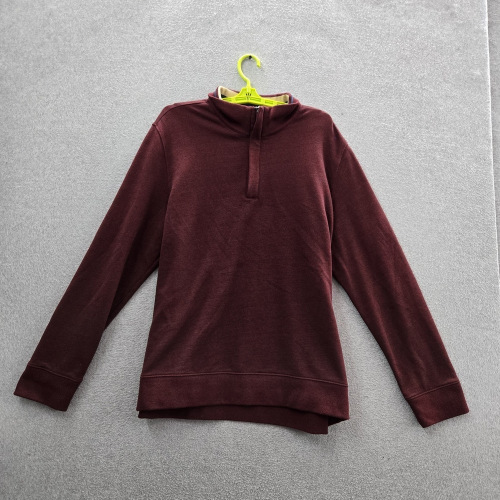 Untuckit Men Sweater‎ X-LARGE Maroon Quarter Zip Long Sleeve Pullover